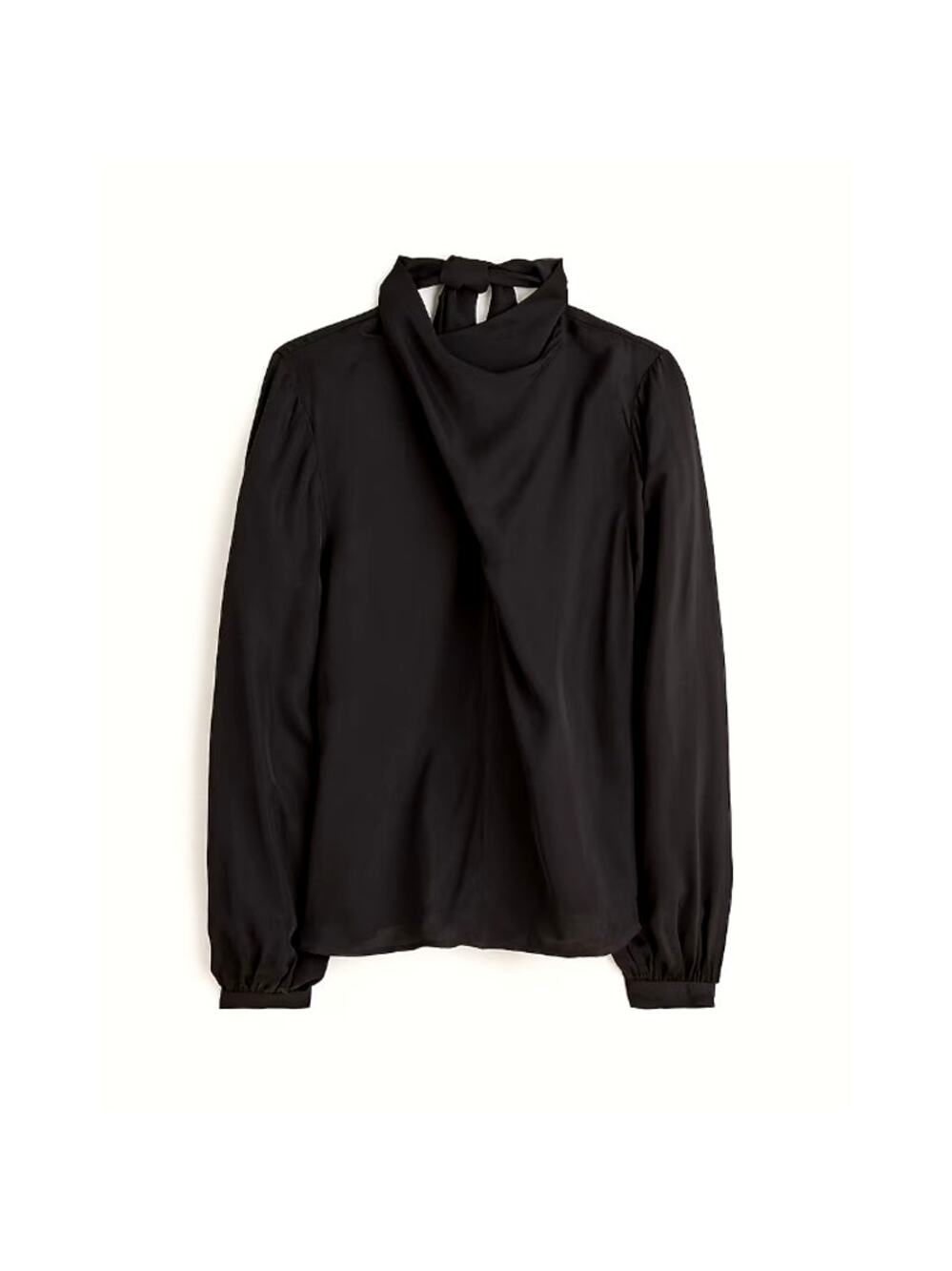 J.Crew Scarf Neck Viscose Drapey Shirt Top in Black Style CS018 Size M NWT $118